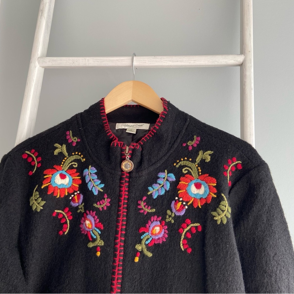 Coldwater Creek Black Jacket with Vibrant Embroidery - Picture 5 of 9